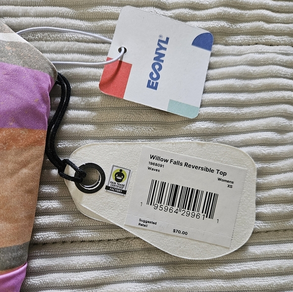 Prana Striped Multicolor Swim Top Size XS NWT - Picture 3 of 7